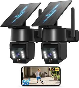 5G & 2.4G Wi-Fi Outdoor Camera Wireless,Solar Security Cameras Wireless Outdoor, 2K 360° PTZ Camera, Solar/Battery Powered, PIR Human Detection, Color Night Vision,Two-Way Voice Calling, Alexa 5G & 2.4G Wi-Fi Outdoor Camera Wireless,Solar Security Cameras Wireless Outdoor, 2K 360° PTZ Camera, Solar/Battery Powered, PIR Human Detection, Color Night Vision,Two-Way Voice Calling, Alexa