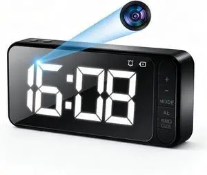 4K hidden camera magnetic clock, Wifi mini nanny security cam, Auto time synchronization, detection recognitionnight vision, video live streaming, For indoor, home, office, garage, gym(Pure Black) 4K hidden camera magnetic clock, Wifi mini nanny security cam, Auto time synchronization, detection recognitionnight vision, video live streaming, For indoor, home, office, garage, gym(Pure Black)