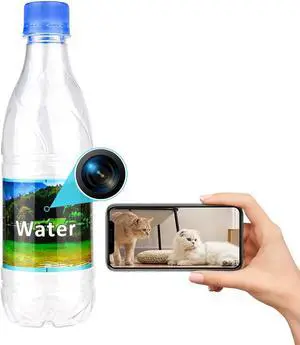 Hidden Camera Bottle - Mini Camera - Wireless Nanny Cam - Full HD - Indoor Home Security-No WiFi Hidden Camera Bottle - Mini Camera - Wireless Nanny Cam - Full HD - Indoor Home Security-No WiFi