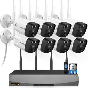 (2026 New) 5MP Wireless Security Camera System, 16CH NVR with 8 Dual-Antenna Outdoor Cameras, 3TB HDD, 130° Wide Angle, Dual-Band WiFi, 2-Way Audio, IP66 Waterproof, Free App, 55% Longer Range (2026 New) 5MP Wireless Security Camera System, 16CH NVR with 8 Dual-Antenna Outdoor Cameras, 3TB HDD, 130° Wide Angle, Dual-Band WiFi, 2-Way Audio, IP66 Waterproof, Free App, 55% Longer Range