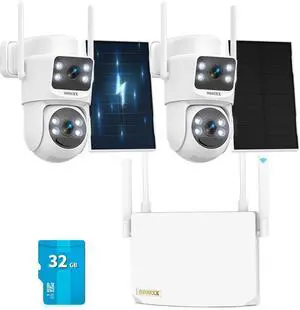 OOSSXX (2026 New) Solar Security Camera System Wireless Outdoor, 2-Cam Dual Lens 2K (Fixed+PTZ), 16CH Expandable NVR, 32GB Storage, Wire-Free Battery, 2.4/5GHz WiFi Long Range +76%, No Monthly Fee OOSSXX (2026 New) Solar Security Camera System Wireless Outdoor, 2-Cam Dual Lens 2K (Fixed+PTZ), 16CH Expandable NVR, 32GB Storage, Wire-Free Battery, 2.4/5GHz WiFi Long Range +76%, No Monthly Fee