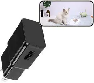Hidden Spy Camera, USB Charger Design, 1080P HD, Motion Detection, Loop Recording, WiFi, Indoor Home Security Nanny Cam, Black Hidden Spy Camera, USB Charger Design, 1080P HD, Motion Detection, Loop Recording, WiFi, Indoor Home Security Nanny Cam, Black