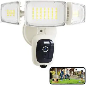 Olafus Floodlight Camera Outdoor 2K QHD Security Cam with Motion-Activated Flood Lights, Custom Detection Zones, Color Night Vision, 2-Way Talk & 55W Dimmable Lighting White Cream Olafus Floodlight Camera Outdoor 2K QHD Security Cam with Motion-Activated Flood Lights, Custom Detection Zones, Color Night Vision, 2-Way Talk & 55W Dimmable Lighting White Cream