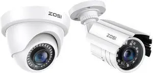 ZOSI 2 x 1080p HD 1920TVL Home Security Camera (Hybrid 4-in-1 HD-CVI/TVI/AHD/960H Analog CVBS), 24PCS LEDs, 80ft IR Night Vision, 2MP Weatherproof Surveillance CCTV Bullet Dome Camera Outdoor Indoor ZOSI 2 x 1080p HD 1920TVL Home Security Camera (Hybrid 4-in-1 HD-CVI/TVI/AHD/960H Analog CVBS), 24PCS LEDs, 80ft IR Night Vision, 2MP Weatherproof Surveillance CCTV Bullet Dome Camera Outdoor Indoor