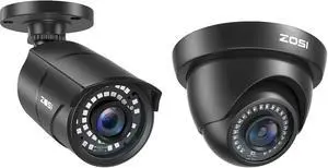 ZOSI 2 x 2MP HD 1080p 1920TVL Security Camera Outdoor Indoor (Hybrid 4-in-1 HD-CVI/TVI/AHD/960H Analog CVBS), IR Night Vision, Weatherproof Surveillance CCTV Bullet Dome Camera ZOSI 2 x 2MP HD 1080p 1920TVL Security Camera Outdoor Indoor (Hybrid 4-in-1 HD-CVI/TVI/AHD/960H Analog CVBS), IR Night Vision, Weatherproof Surveillance CCTV Bullet Dome Camera