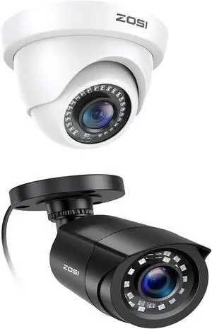 ZOSI 2-Pack 2MP 1920TVL Security Cameras - Hybrid 4-in-1 TVI/CVI/AHD/CVBS Outdoor Indoor CCTV System, 1080P HD Weatherproof Surveillance with 80ft IR Night Vision. ZOSI 2-Pack 2MP 1920TVL Security Cameras - Hybrid 4-in-1 TVI/CVI/AHD/CVBS Outdoor Indoor CCTV System, 1080P HD Weatherproof Surveillance with 80ft IR Night Vision.