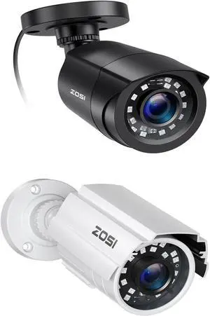 ZOSI 2-Pack 2MP Outdoor Security Cameras, 1080P 1920TVL Bullet CCTV Camera, 4-in-1 Hybrid TVI/CVI/AHD/CVBS, 80ft Night Vision, Weatherproof Metal Housing. ZOSI 2-Pack 2MP Outdoor Security Cameras, 1080P 1920TVL Bullet CCTV Camera, 4-in-1 Hybrid TVI/CVI/AHD/CVBS, 80ft Night Vision, Weatherproof Metal Housing.