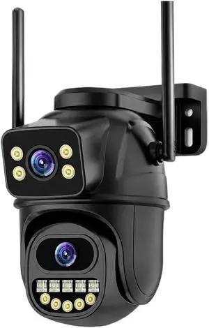 4K 8MP WiFi Outdoor PTZ Security Device Dual Lens Dual Screen AI Auto Tracking Two Way Audio Surveillance Equipment(8MP Add 64G Card) 4K 8MP WiFi Outdoor PTZ Security Device Dual Lens Dual Screen AI Auto Tracking Two Way Audio Surveillance Equipment(8MP Add 64G Card)