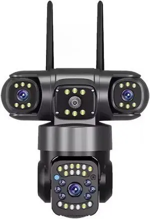 6MP Triple Lens WiFi Security Camera, AI Auto Tracking Wide Angle Surveillance Cam with Full Coverage No Blind Spot, Support SD Card Storage (SD Card Sold Separately) for Remote Monitoring(W18) 6MP Triple Lens WiFi Security Camera, AI Auto Tracking Wide Angle Surveillance Cam with Full Coverage No Blind Spot, Support SD Card Storage (SD Card Sold Separately) for Remote Monitoring(W18)