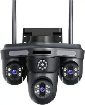 15MP Three Screens WiFi IP Camera Outdoor Three Lens PTZ 2-Way Audio Human Auto Tracking Surveillance Cameras(AU Plug,15MP Add 32G Card) 15MP Three Screens WiFi IP Camera Outdoor Three Lens PTZ 2-Way Audio Human Auto Tracking Surveillance Cameras(AU Plug,15MP Add 32G Card)