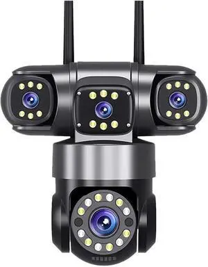 20MP 4-Lens WiFi PTZ Outdoor Security Camera, 4-Screen 360° 16X Zoom Wireless Home Surveillance Cam(US Plug,10K with 32G Card) 20MP 4-Lens WiFi PTZ Outdoor Security Camera, 4-Screen 360° 16X Zoom Wireless Home Surveillance Cam(US Plug,10K with 32G Card)