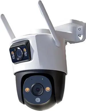 8MP Dual Lens WiFi6 Outdoor Security Camera, AI Human Vehicle Detection Smart Color Night Vision Cam(EU Plug,Camera add 128G) 8MP Dual Lens WiFi6 Outdoor Security Camera, AI Human Vehicle Detection Smart Color Night Vision Cam(EU Plug,Camera add 128G)