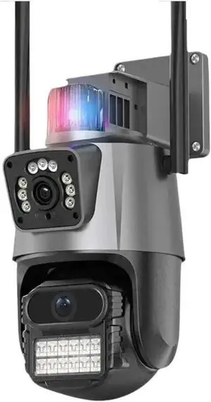 8MP Dual-Lens PTZ Outdoor WiFi Security Cam, Dual-Screen Auto Tracking Waterproof IP Camera(US Plug) 8MP Dual-Lens PTZ Outdoor WiFi Security Cam, Dual-Screen Auto Tracking Waterproof IP Camera(US Plug)