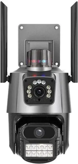8MP Dual Screen WiFi PTZ Outdoor Security Camera, Color Night Vision V360Pro App Compatible IP Cam(UK Plug,3PCS 8MP NO Card) 8MP Dual Screen WiFi PTZ Outdoor Security Camera, Color Night Vision V360Pro App Compatible IP Cam(UK Plug,3PCS 8MP NO Card)