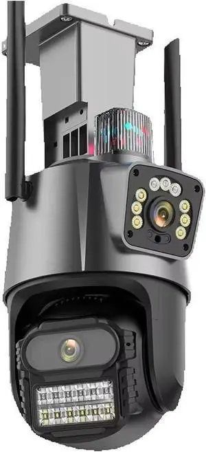 8MP 6K Outdoor WiFi PTZ Security Camera, Three Lens 8X Zoom Auto Tracking Surveillance Cam(UK Plug,8MP with 128G Card) 8MP 6K Outdoor WiFi PTZ Security Camera, Three Lens 8X Zoom Auto Tracking Surveillance Cam(UK Plug,8MP with 128G Card)