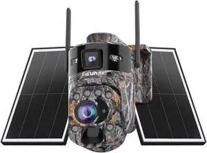 SHIWOJIA Wireless Outdoor Solar Security Camera, 10MP 36X Optical Zoom, Camouflage Hidden Design, 4G LTE Network, AOV Low Power Standby, Full Color Night Vision, IP66 Waterproof, AI Human Detection SHIWOJIA Wireless Outdoor Solar Security Camera, 10MP 36X Optical Zoom, Camouflage Hidden Design, 4G LTE Network, AOV Low Power Standby, Full Color Night Vision, IP66 Waterproof, AI Human Detection