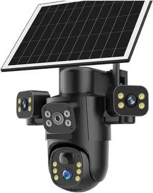 4G / WiFi Solar Camera 3Lenses Outdoor 15MP 4K Low Power Battery IP Camera PIR Night Vision V380 Pro CCTV Security(4G 10XZoom Add 64G) 4G / WiFi Solar Camera 3Lenses Outdoor 15MP 4K Low Power Battery IP Camera PIR Night Vision V380 Pro CCTV Security(4G 10XZoom Add 64G)