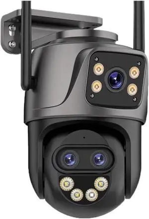 WiFi IP Camera Outdoor 8X Zoom Three Lens Dual Screen PTZ Camera Auto Tracking Home Security CCTV Surveillance Icsee(US Plug) WiFi IP Camera Outdoor 8X Zoom Three Lens Dual Screen PTZ Camera Auto Tracking Home Security CCTV Surveillance Icsee(US Plug)