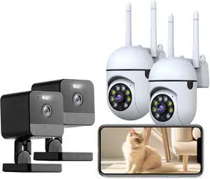 2K Ultra HD 3MP Indoor and Outdoor Security Camera Set, 2.4GHz/5GHz WiFi, 4 Pack 2K Ultra HD 3MP Indoor and Outdoor Security Camera Set, 2.4GHz/5GHz WiFi, 4 Pack