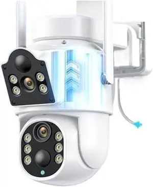 8MP 4K Solar WiFi Outdoor Camera Dual Lens ICSEE Wireless Home Surveillance Camera 7800mAh Battery 365 Days Standby Security CAM(White 8MP Camera) 8MP 4K Solar WiFi Outdoor Camera Dual Lens ICSEE Wireless Home Surveillance Camera 7800mAh Battery 365 Days Standby Security CAM(White 8MP Camera)