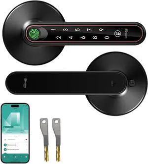 Ghome Smart Fingerprint Door Knob with Lock, 5-in-1 Keyless Entry Door Lock with Handle, App Control, Passcode & Key, Fingerprint Door Lock for Bedroom, Biometric Smart Lock for Apartment & Home Ghome Smart Fingerprint Door Knob with Lock, 5-in-1 Keyless Entry Door Lock with Handle, App Control, Passcode & Key, Fingerprint Door Lock for Bedroom, Biometric Smart Lock for Apartment & Home