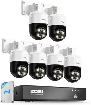 ZOSI 4K 8CH PoE Security Camera System, 6Pack PoE IP Cameras Outdoor with Person/Vehicle Detection, Color Night Vision, Auto Tracking, 2-Way Talk, Spotlight Alarm, 8CH NVR 2TB HDD for 24/7 Recording ZOSI 4K 8CH PoE Security Camera System, 6Pack PoE IP Cameras Outdoor with Person/Vehicle Detection, Color Night Vision, Auto Tracking, 2-Way Talk, Spotlight Alarm, 8CH NVR 2TB HDD for 24/7 Recording