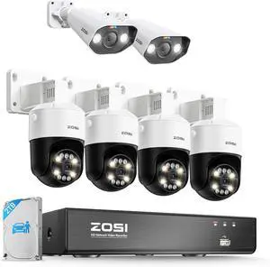 ZOSI 8CH 4K PoE Security Camera System with AI Human Face Vehicle Detect, 8MP 4K 8CH NVR (16CH Expandable) with 2TB HDD for 24-7 Record, 6 X 4K PoE IP Bullet Dome Camera, 2-Way Talk, 5X Digital Zoom ZOSI 8CH 4K PoE Security Camera System with AI Human Face Vehicle Detect, 8MP 4K 8CH NVR (16CH Expandable) with 2TB HDD for 24-7 Record, 6 X 4K PoE IP Bullet Dome Camera, 2-Way Talk, 5X Digital Zoom