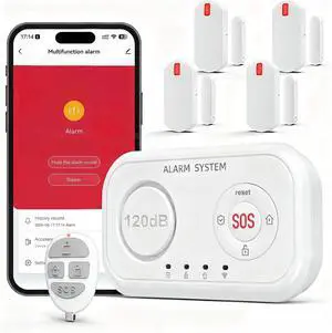 Home Security System Wireless, Smart WiFi Alarm System DIY Kit with 120dB Siren, Door Window Sensors & Remote Control, App Alerts, Works with Alexa & Google Home, No Monthly Fee for House Apartment Home Security System Wireless, Smart WiFi Alarm System DIY Kit with 120dB Siren, Door Window Sensors & Remote Control, App Alerts, Works with Alexa & Google Home, No Monthly Fee for House Apartment