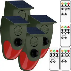 Solar Powered Motion Sensor Alarm with Remote Control, Driveway Alarm,Waterproof Outdoor Infrared Detector Security Siren, 24H/Day/Night Modes, Anti-Theft Animal Repeller for Garden Farm Yard,4 PCS Solar Powered Motion Sensor Alarm with Remote Control, Driveway Alarm,Waterproof Outdoor Infrared Detector Security Siren, 24H/Day/Night Modes, Anti-Theft Animal Repeller for Garden Farm Yard,4 PCS