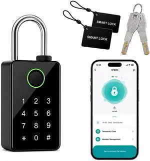 Heavy Duty Fingerprint Padlock with Key Backup, Waterproof Outdoor Smart Combination Gate Lock with IC Card, 5 Ways Unlock Smart Padlock, Thin Lock Beam(7mm) Heavy Duty Fingerprint Padlock with Key Backup, Waterproof Outdoor Smart Combination Gate Lock with IC Card, 5 Ways Unlock Smart Padlock, Thin Lock Beam(7mm)