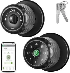 Smart Fingerprint Door Knob Fingerprint Door Lock with Keypad, Biometric Door knobs with App Control, Auto Lock Door Lock with Code, Keyless Door Knob with Locks for Bedroom, Home Smart Fingerprint Door Knob Fingerprint Door Lock with Keypad, Biometric Door knobs with App Control, Auto Lock Door Lock with Code, Keyless Door Knob with Locks for Bedroom, Home