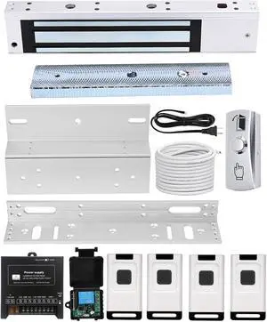 600lb Magnetic Door Lock Access Control Kit with 433MHZ Remote Control - 280KG Electromagnetic Lock with ZL Bracket for in-Swing Door, Easy Install Door Access System 600lb Magnetic Door Lock Access Control Kit with 433MHZ Remote Control - 280KG Electromagnetic Lock with ZL Bracket for in-Swing Door, Easy Install Door Access System