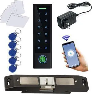WiFi Remote Add Delete User Biometric Fingerprint RFID Password Access Control Systems +Push bar Lock +Cards and Key Fobs keypad Reader 110V-240V Power Adapter WiFi Remote Add Delete User Biometric Fingerprint RFID Password Access Control Systems +Push bar Lock +Cards and Key Fobs keypad Reader 110V-240V Power Adapter