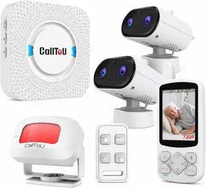 CallToU Motion Sensor Alarm & 2-Way Talk Baby Monitor for Elderly with Camera Complete Care System for Seniors, Dementia Patients, Night Vision, Call Button, Wireless Motion Detector, No WiFi CallToU Motion Sensor Alarm & 2-Way Talk Baby Monitor for Elderly with Camera Complete Care System for Seniors, Dementia Patients, Night Vision, Call Button, Wireless Motion Detector, No WiFi