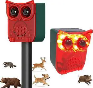 Solar Outdoor Motion Sensor Alarm-13Sounds,129db Noise Maker Gunshot Dog Barking Sound,Led Flashig Warning Security Alert System Strobe Light for Garden Farm Yard Orchard Barn (2PCS Red) Solar Outdoor Motion Sensor Alarm-13Sounds,129db Noise Maker Gunshot Dog Barking Sound,Led Flashig Warning Security Alert System Strobe Light for Garden Farm Yard Orchard Barn (2PCS Red)