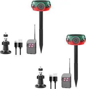 Solar Outdoor Motion Sensor Alarm - 360° Motion Detector Security Alarm, Support Recording, 3*120dB Loud Noise Maker, Dog Barking,14 Sounds and Strobe Light, Remote Controller for Yard Farm Villa (2) Solar Outdoor Motion Sensor Alarm - 360° Motion Detector Security Alarm, Support Recording, 3*120dB Loud Noise Maker, Dog Barking,14 Sounds and Strobe Light, Remote Controller for Yard Farm Villa (2)