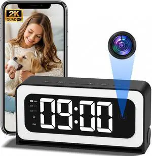 2K Alarm Clock with Camera for Home Security, 5G&2.4GHz WiFi Digital Clock Camera with Color Night Vision, AI Motion Detection, SD/Cloud Storage, Indoor Baby Pet Elderly Monitor 2K Alarm Clock with Camera for Home Security, 5G&2.4GHz WiFi Digital Clock Camera with Color Night Vision, AI Motion Detection, SD/Cloud Storage, Indoor Baby Pet Elderly Monitor