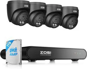 ZOSI C220 4CH 4MP QHD 2.5K PoE Home Security Camera System, 4 x 4MP(1440p) Dome IP Cameras Outdoor Indoor, Smart AI Human Detection, Two-Way Audio, 4CH 5MP 3K NVR with 1TB HDD for 24/7 Record ZOSI C220 4CH 4MP QHD 2.5K PoE Home Security Camera System, 4 x 4MP(1440p) Dome IP Cameras Outdoor Indoor, Smart AI Human Detection, Two-Way Audio, 4CH 5MP 3K NVR with 1TB HDD for 24/7 Record