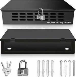 Heavy Duty Steel DVR NVR Lock Box, Lockable CCTV Security Enclosure for POE Switch and Surveillance Camera System Heavy Duty Steel DVR NVR Lock Box, Lockable CCTV Security Enclosure for POE Switch and Surveillance Camera System