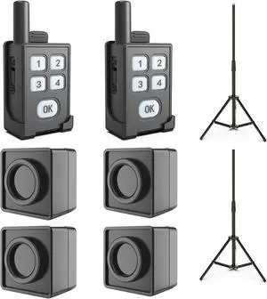 Portable Outdoor Perimeter Alarm System- 2 Receivers+4 Sensors Portable Outdoor Perimeter Alarm System- 2 Receivers+4 Sensors