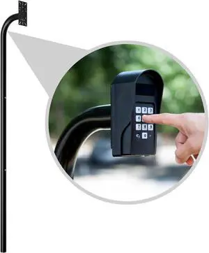 68" Universal Gooseneck Pedestal Post for Gate Opener Keypad, Heavy Duty Steel Burial Outdoor Mount, Compatible with Ghost Controls, Mighty Mule, Topens, CO-Z, Wireless/Wired Keypad & Intercom 68" Universal Gooseneck Pedestal Post for Gate Opener Keypad, Heavy Duty Steel Burial Outdoor Mount, Compatible with Ghost Controls, Mighty Mule, Topens, CO-Z, Wireless/Wired Keypad & Intercom