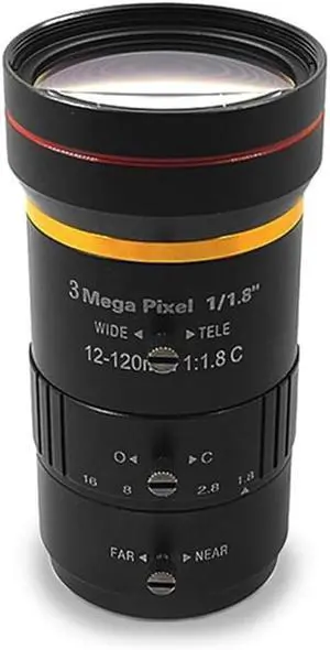 HD 4K Manual Zoom Industrial CCTV Lens C-Mount 1/2 2/3 inches, Suitable for CCTV Cameras(12-120mm3mp 1/1.8") HD 4K Manual Zoom Industrial CCTV Lens C-Mount 1/2 2/3 inches, Suitable for CCTV Cameras(12-120mm3mp 1/1.8")