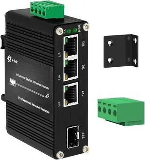 Mini Throncom 4 Ports Gigabit Industrial Fiber Ethernet Solar Switch Hardened 10/100/1000Mbps with 100/1000M Adaptive SFP Slot Din Rail/Wall Mount Solar Power/VoIP/RV Truck 12-48VDC LNK-IMC103G-SFP Mini Throncom 4 Ports Gigabit Industrial Fiber Ethernet Solar Switch Hardened 10/100/1000Mbps with 100/1000M Adaptive SFP Slot Din Rail/Wall Mount Solar Power/VoIP/RV Truck 12-48VDC LNK-IMC103G-SFP