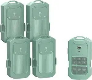 Portable Radar Perimeter Security Alarm System, Green (1 Receiver + 4 Detectors) Portable Radar Perimeter Security Alarm System, Green (1 Receiver + 4 Detectors)