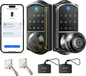 Veise Fingerprint Smart Door Lock, VE018 and VE017, App Control 7-in-1 Keyless Entry, Electronic Touchscreen Keypad Veise Fingerprint Smart Door Lock, VE018 and VE017, App Control 7-in-1 Keyless Entry, Electronic Touchscreen Keypad