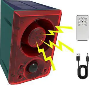Solar Outdoor Motion Sensor Alarm - 3 Modes Motion Detector Strobe Light with 130db Security Alarms Featuring Dog Barking & Gunshot, Support Recording & Volume Adjustment, Ideal for Home, Farm Solar Outdoor Motion Sensor Alarm - 3 Modes Motion Detector Strobe Light with 130db Security Alarms Featuring Dog Barking & Gunshot, Support Recording & Volume Adjustment, Ideal for Home, Farm