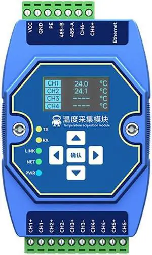 Temperature Acquisition Multi Way RS485 Ethernet ME31-XEXX0600 6 Way Type K Modbus Gateway Watchdog DNS Industrial Temperature Acquisition Multi Way RS485 Ethernet ME31-XEXX0600 6 Way Type K Modbus Gateway Watchdog DNS Industrial