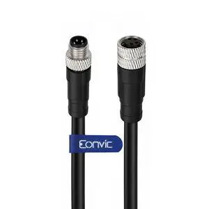 Industrial Sensor Cable M8 4Pin Male to Female for Omron Schneider Electric Keyence M8 A Code Molded Shielded Aviation Waterproof IP67 AWG24 PVC 15M Industrial Sensor Cable M8 4Pin Male to Female for Omron Schneider Electric Keyence M8 A Code Molded Shielded Aviation Waterproof IP67 AWG24 PVC 15M