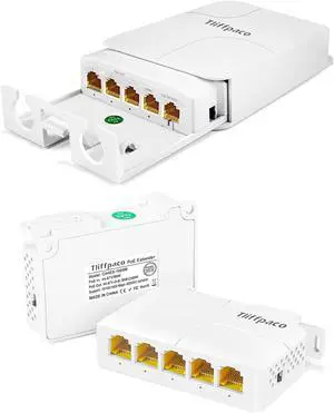 2-Pack Gigabit PoE++ Extender (4-Channel Waterproof Outdoor + 4-Channel Indoor) - Extend Long-Distance Multi-Device Connectivity 2-Pack Gigabit PoE++ Extender (4-Channel Waterproof Outdoor + 4-Channel Indoor) - Extend Long-Distance Multi-Device Connectivity
