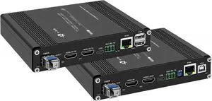 4K@60Hz HDMI Fiber Extender with KVM, Audio, RS232/RS485, 10/100M TCP-IP & Bi-Directional IR SFP Included SMF Up to 20km 4K@60Hz HDMI Fiber Extender with KVM, Audio, RS232/RS485, 10/100M TCP-IP & Bi-Directional IR SFP Included SMF Up to 20km
